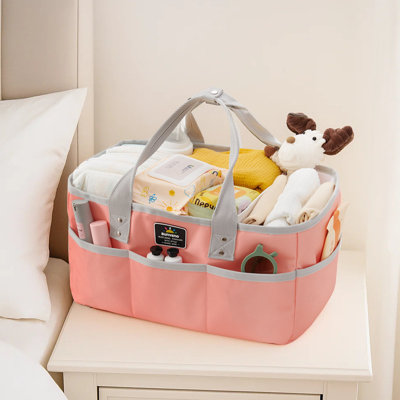 Organisateur de couches portatif avec diviseurs amovibles, rangement pour chambre de bébé grande capacité