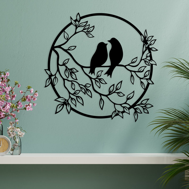 Accessoire mural élégant en métal noir élégant 19,5 po x 18,9 po | 100% métal, épaisseur: 0,05 pouce | Décoration élégante pour le salon, le bureau et le vestibule | Conception durable et accrocheuse