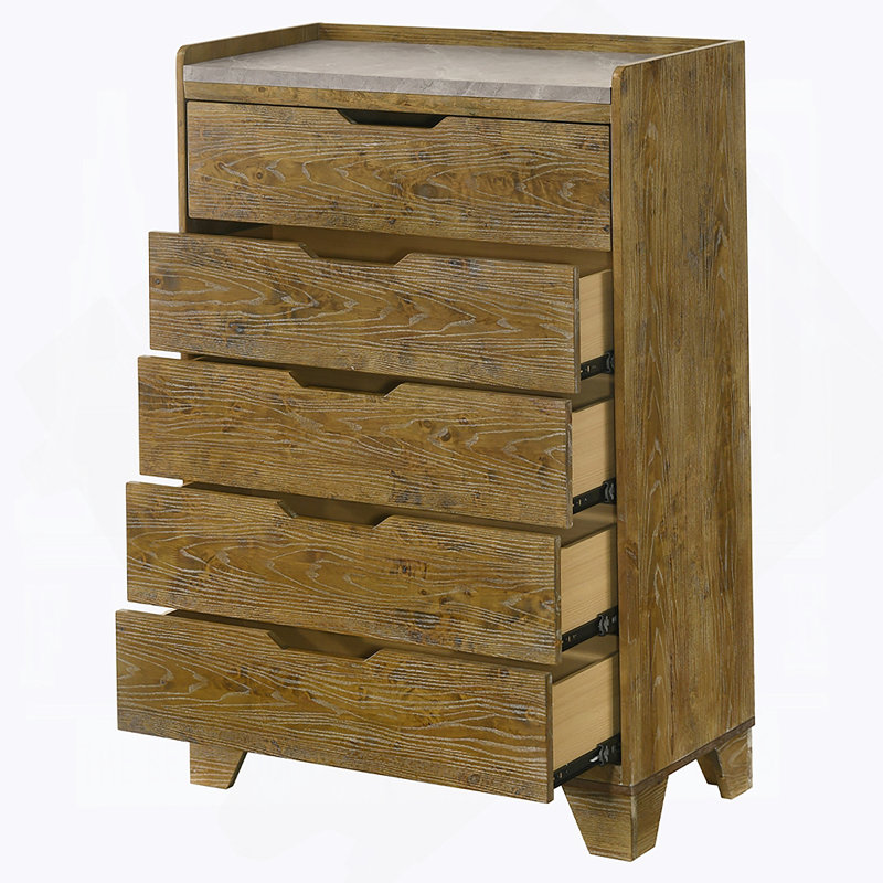 Commode verticale avec 5 tiroirs de rangement pour la chambre à coucher