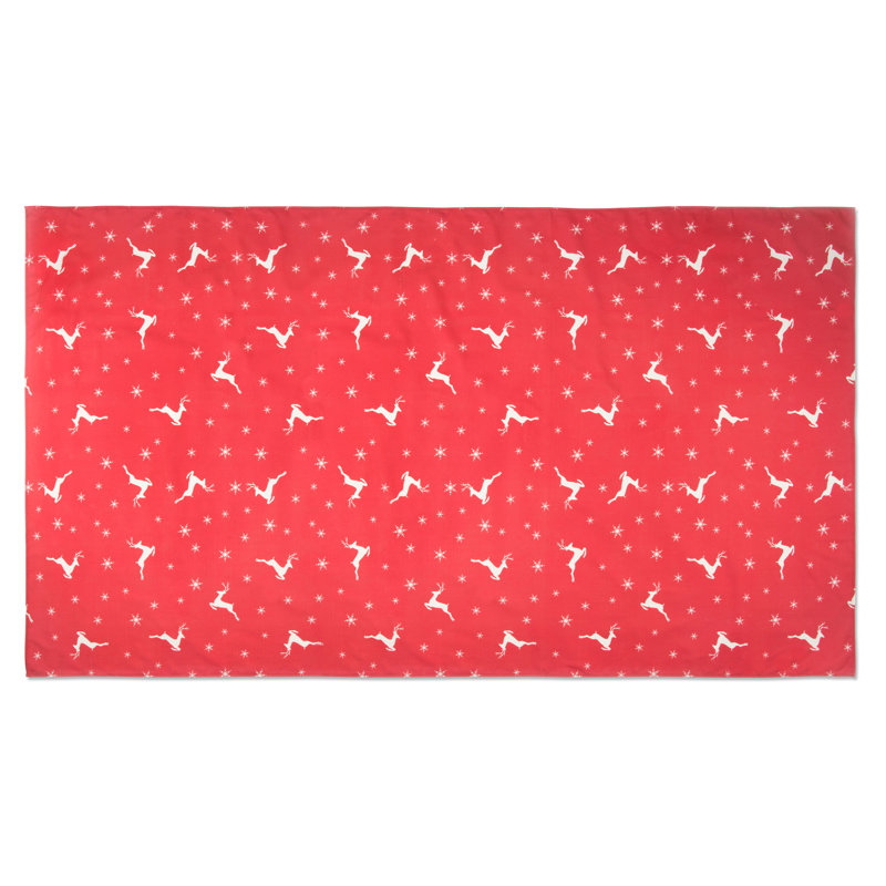 Excelsa table cloth made in italy Nordic Christmas woven cotton 140x240 cm red, 240cm L x 140cm W
