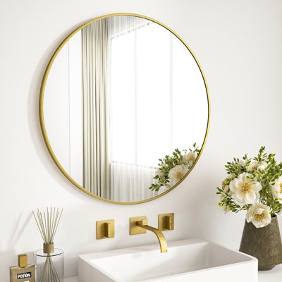 Gehard Round Metal Framed Mirror 