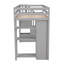 Lit mezzanine simple avec tiroirs et tiroirs de rangement, lit mezzanine en bois avec tablettes - gris-1915896925
