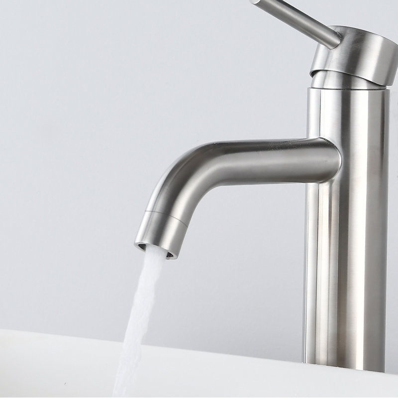 Robinet de salle de bain à poignée simple 1 trou, Argent