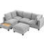 Canapé modulaire en U avec table de chargement mobile et pratique, gris - Élégante option de décoration de café-121077270