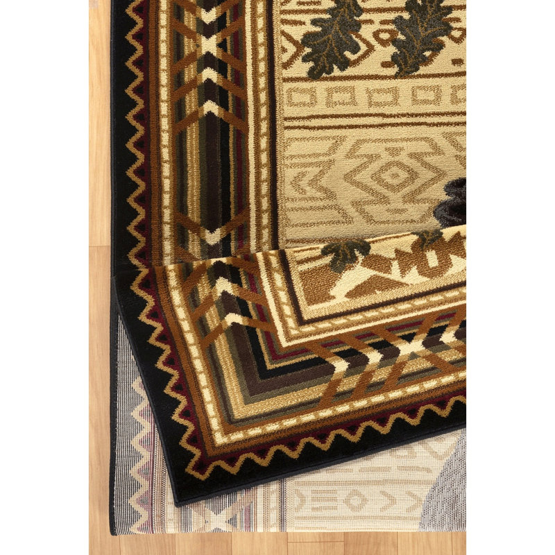 Lodge Area Rug, Rectangle 7'10" x 10'3", Black