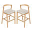 Tabouret de bar d'intérieur en bois d'hévéa Balmain, ensemble de 2