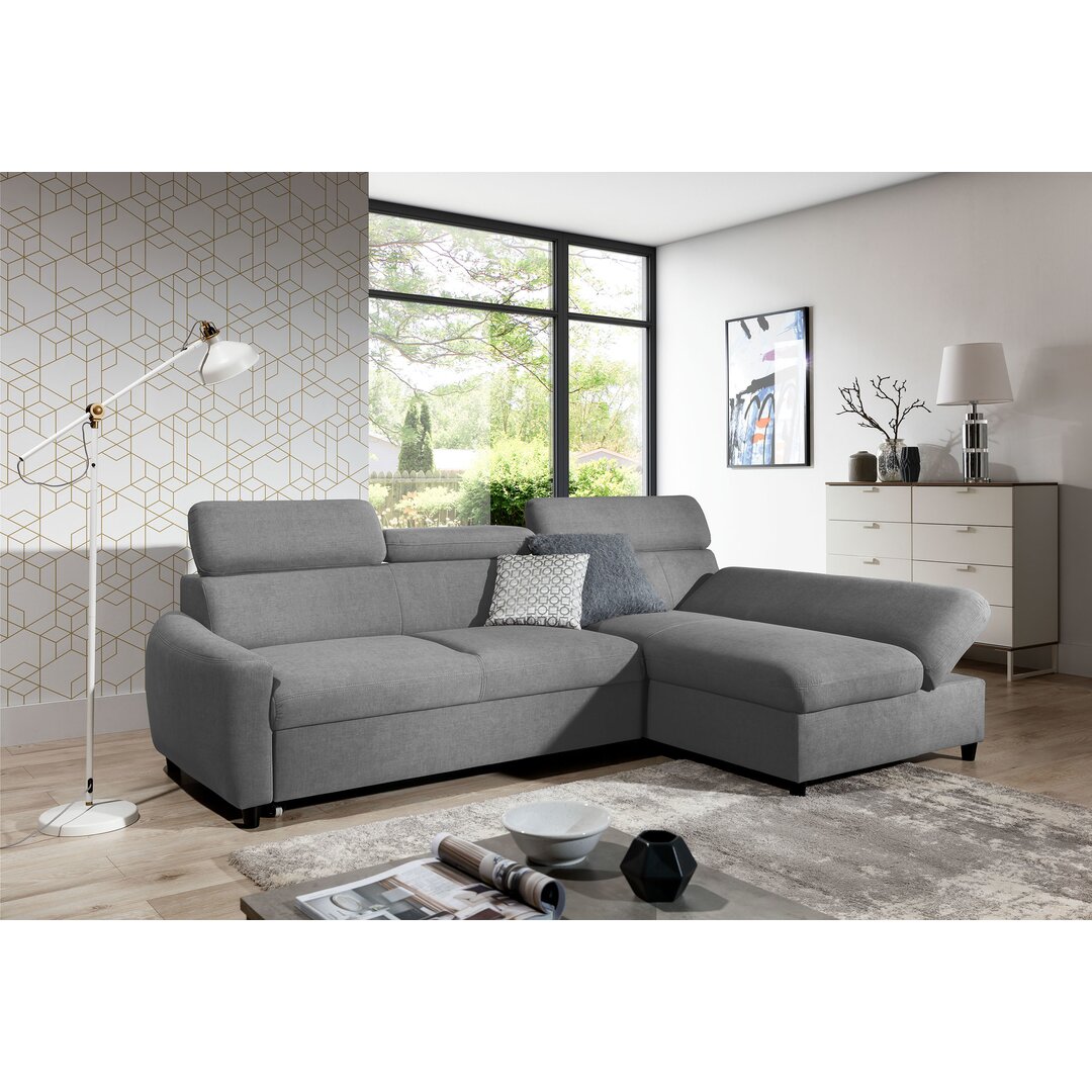 Ecksofa Bustos aus Samt mit Bettfunktion