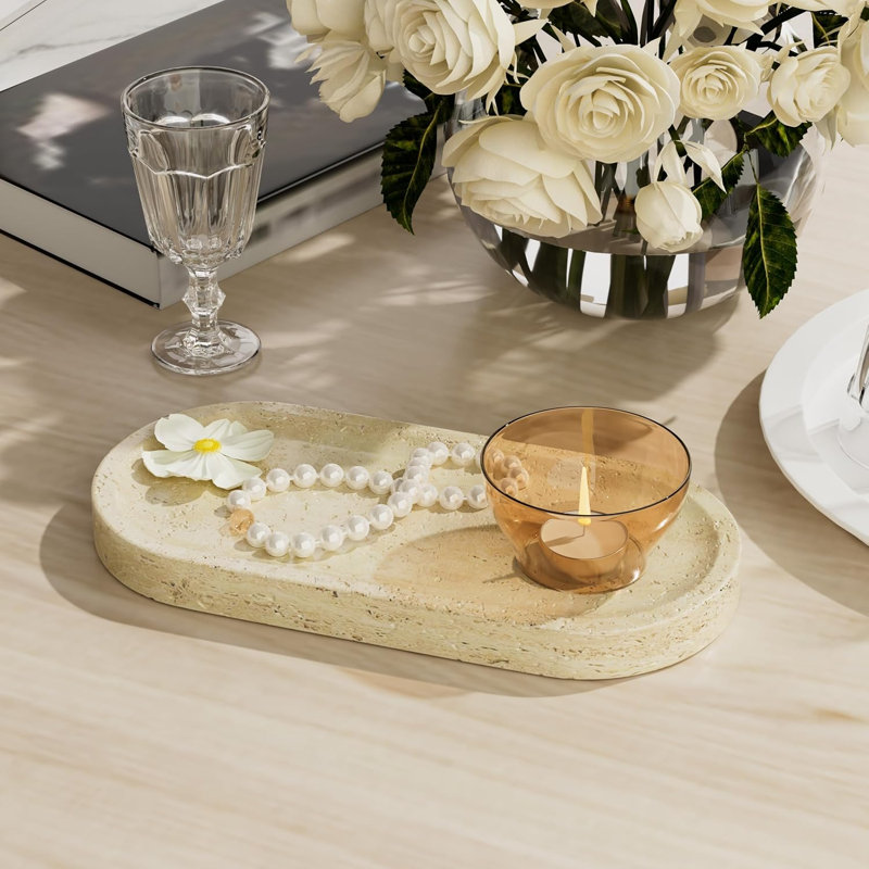 Plateau de coiffeuse en marbre Travertine
