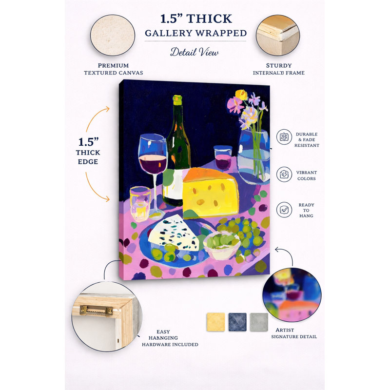 Art mural sur toile Vineyard Table, L 32 po x H 48 po x P 1,5 po