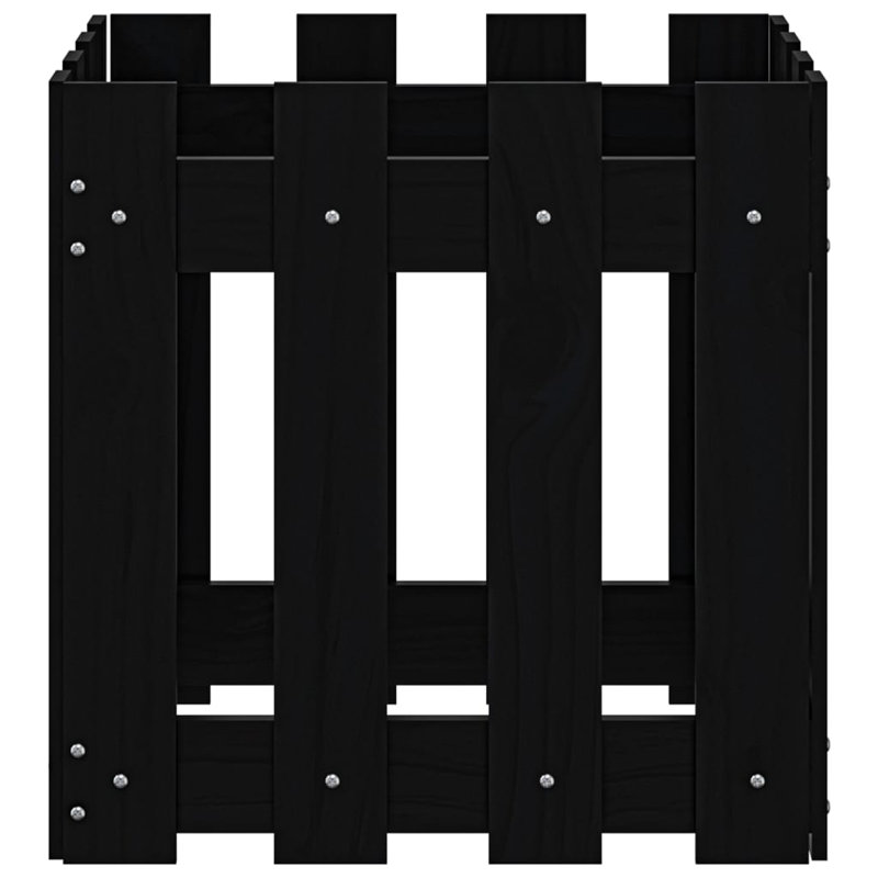 Nabeela Wood Planter Box, 40cm H x 40cm W x 40cm D, Black