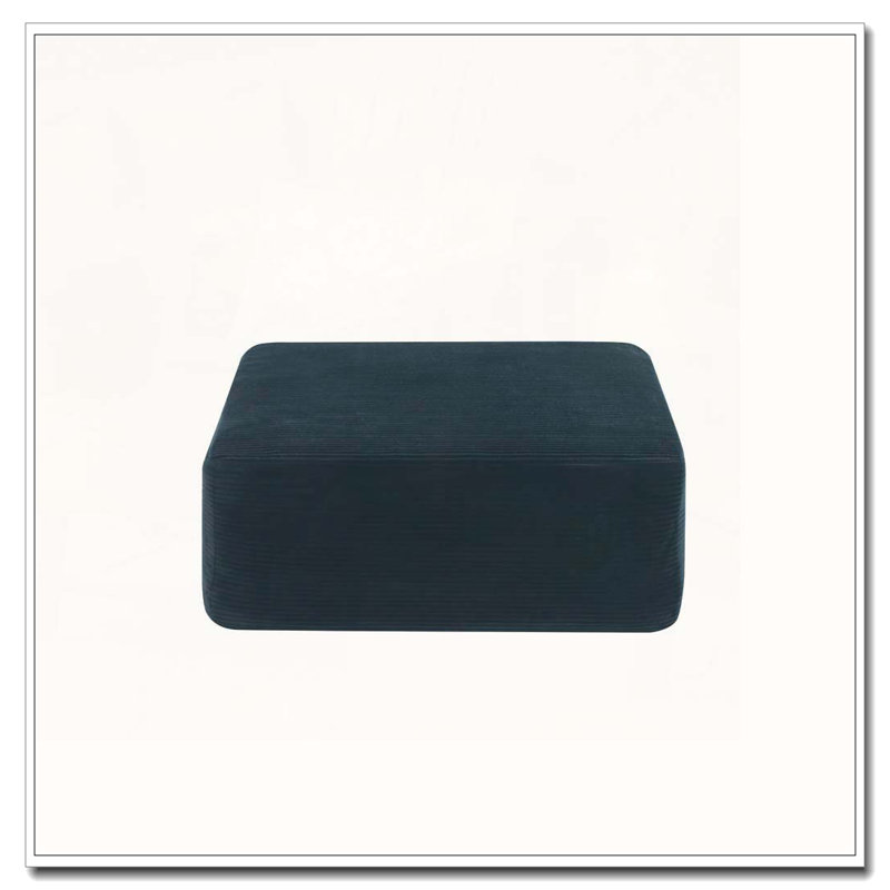Repose-pieds en velours côtelé de style simple pour un confort décontracté, Noir