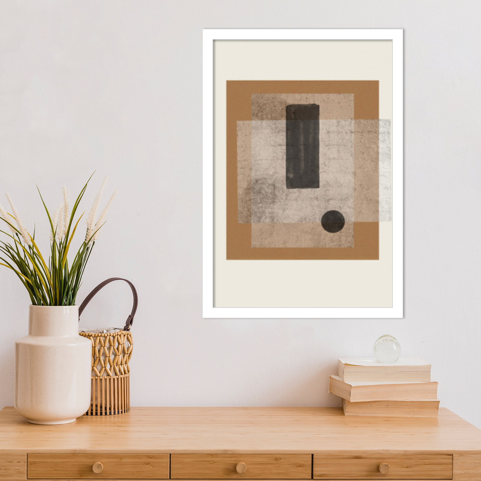 Riverwalk "Composition III" Print, 21" H x 15" W, White