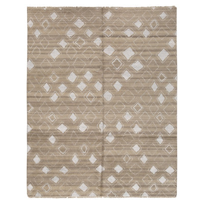 Tapis rectangulaire en laine noué à la main