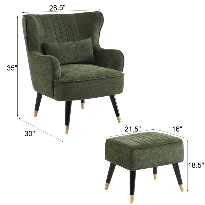 ANDYDECO Modern Style Accent Chair, Olive