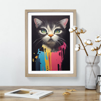 Cat Drips No.2 - Single Picture Frame Print