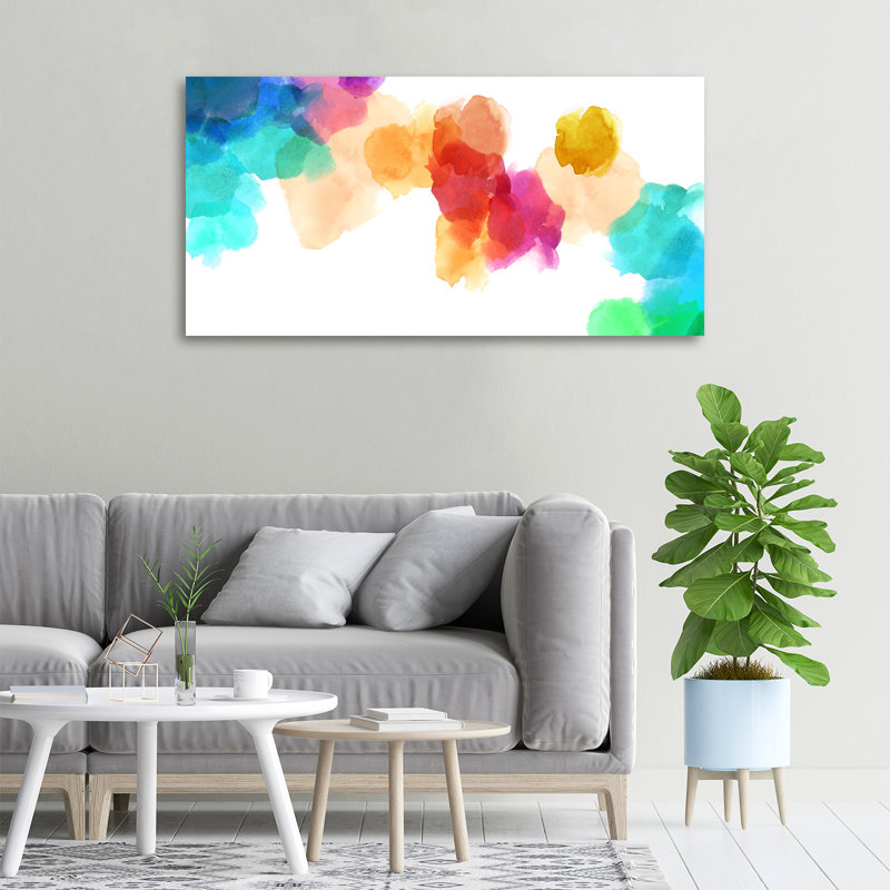 Colourful Spots - No Frame Print on Canvas