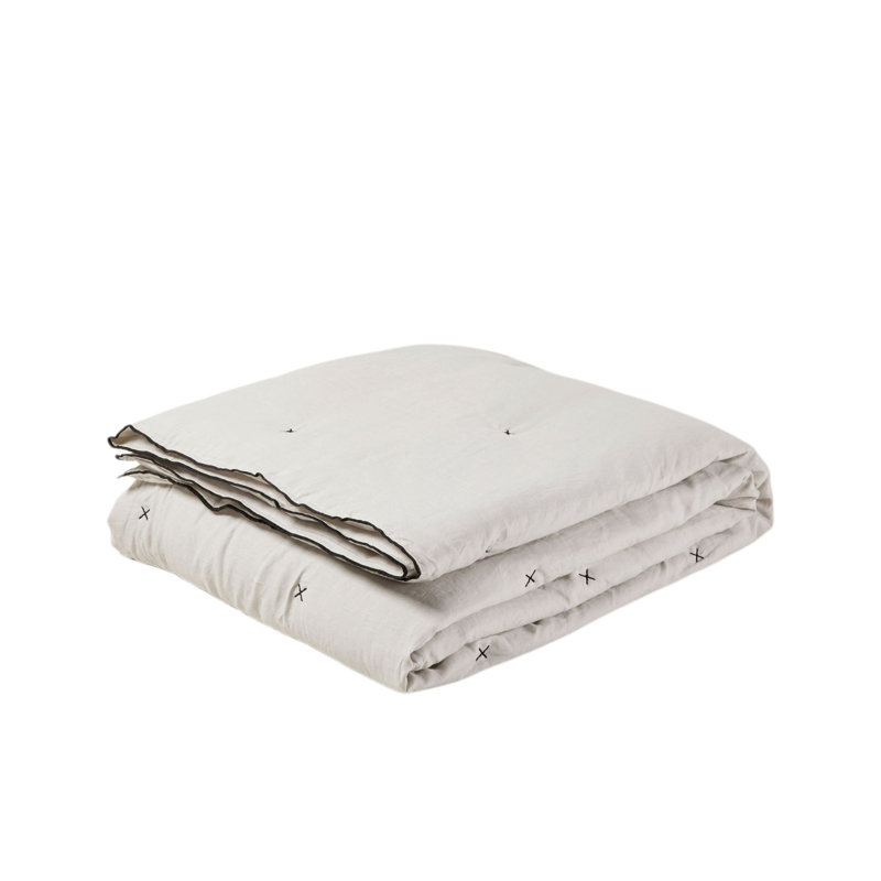Carlina 100% Linen No Pattern Bedspread, W250 x L280cm, Light Beige
