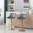 Set of 2 Swivel Bar Stools with Chrome Footrest and Base-106865626