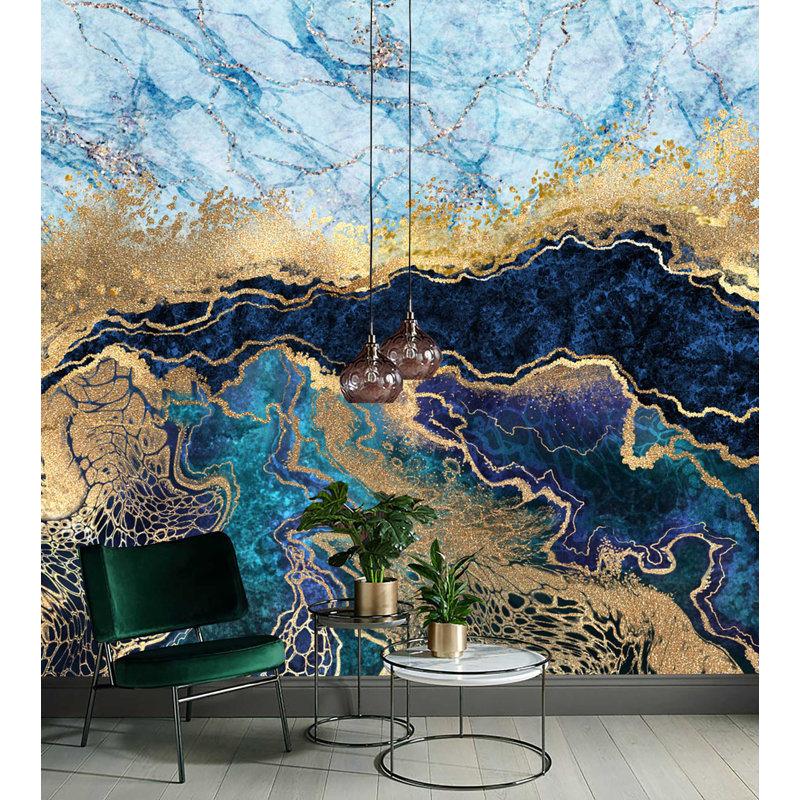 Modern Design Marble Abstract Removable Wallpaper, 9" L x 15" W