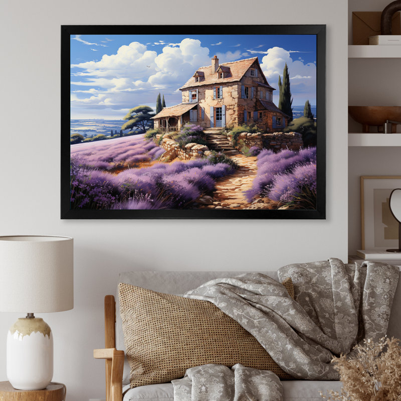 «Country Charm Fields Of», reproduction d'art sur toile, Cadre simple noir, H 24 po x l 32 po x P 1 po