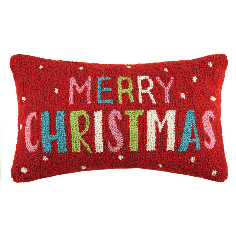 Coussin lombaire en laine merry christmas
