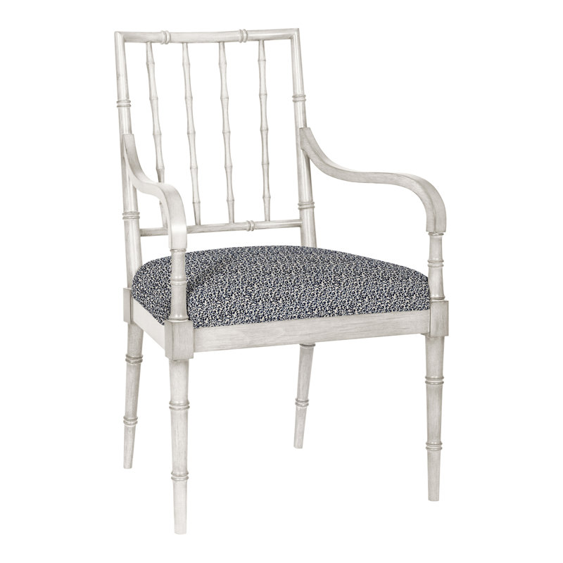 Libby Upholstered Arm Chair, Tuck Metal, Casa Blanca