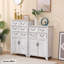 Console rectangulaire en bois manufacturé blanc massif-685230900-685230903