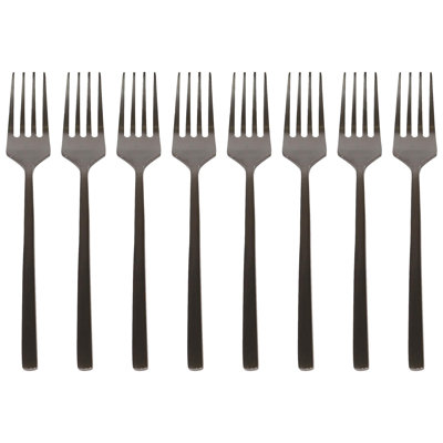 Argon Tableware - Stainless Steel Cake Forks - Set of 8