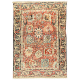 Hand Knotted Cotton Area Rug in Red And Black