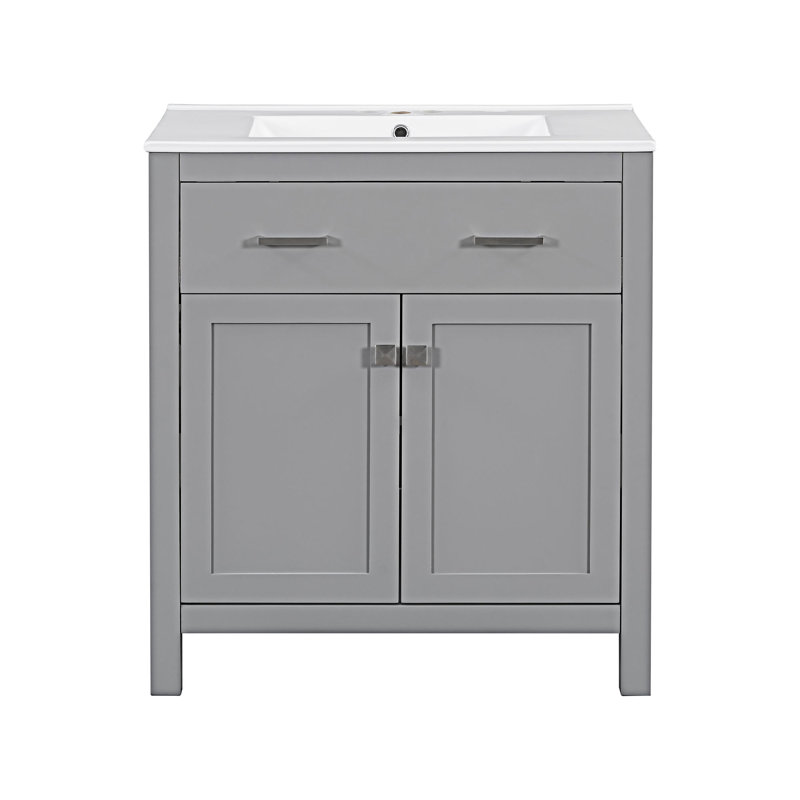 Bathroom Vanity Set With Double Vanities, Gray, Silver