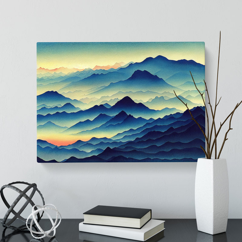 Japanese Mountain Vol.3 - Wrapped Canvas Painting, 35cm H x 50cm W x 3cm D