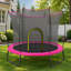 Trampoline rond de 55 po avec ressort, cadre galvanisé et filet de sécurité sans espace pour la durabilité et la sécurité des enfants-132136166