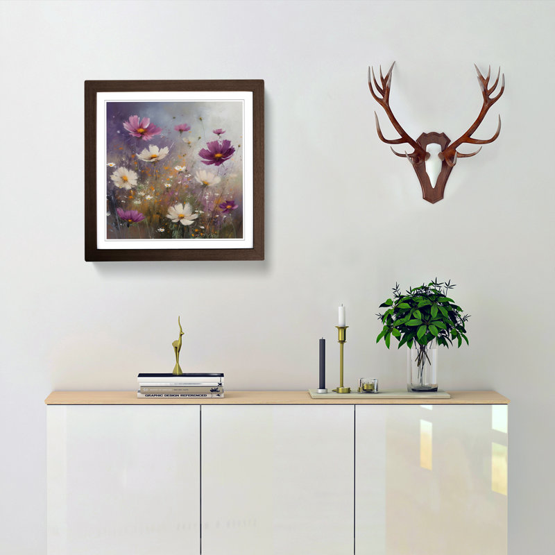 Single Picture Frame Print on Wood, Walnut