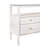 Six Drawer Console With Open Shelf In Textured White Linen With Polished Brass Knobs-119317389