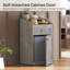 Armoire à déchets 10 gallons, armoire à poubelle autoportante, recyclage en bois avec porte rabattable, poubelle de cuisine cachée-126517299