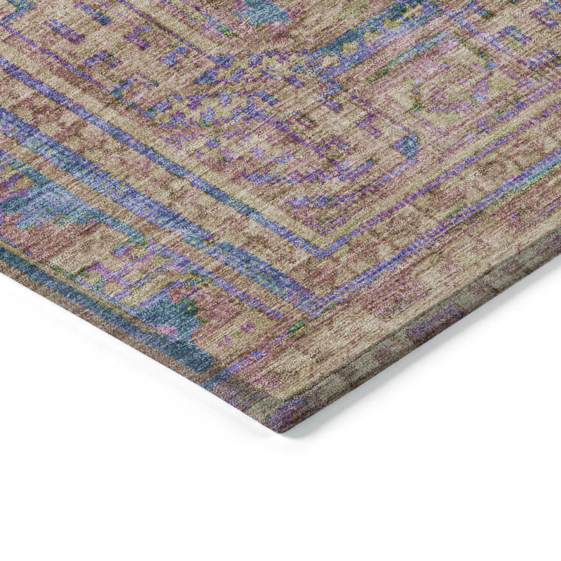 Tapis orange intérieur / extérieur lavable à la machine Xhevrie, Tapis de couloir 2 pi 3 po x 7 pi 6 po
