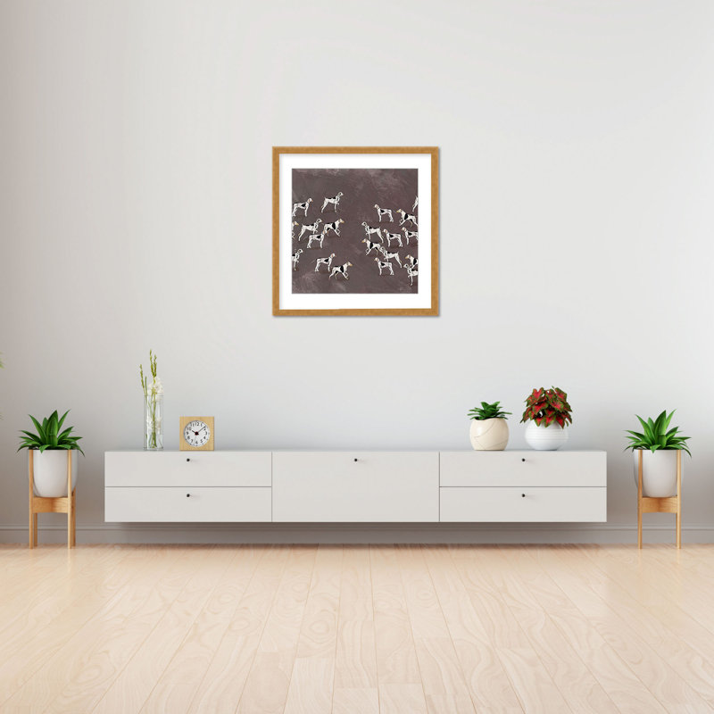 Nature Inspired Modern Ensemble: Sleek Hound Soirée, 36" H x 36" W, Wrapped Canvas, Does Not Apply