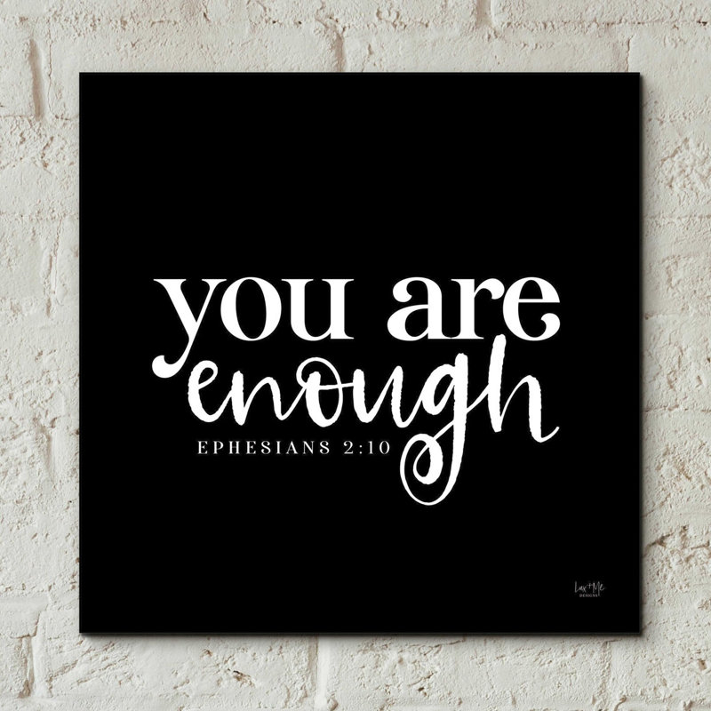 «You Are Enough» par Lux + Me Designs, art mural en verre acrylique, H 12 po x l 12 po x P 0,13 po