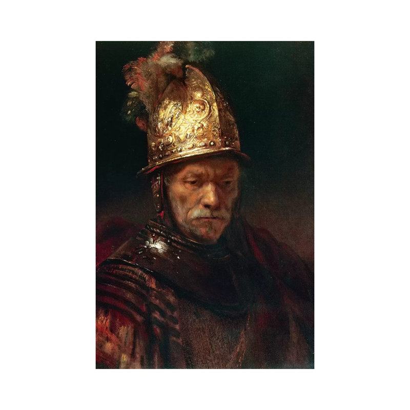 The Man With The Golden Helmet, 1650-55 by Rembrandt Van Rijn - Wrapped Canvas Painting, 20.32 cm H x 30.48 cm W