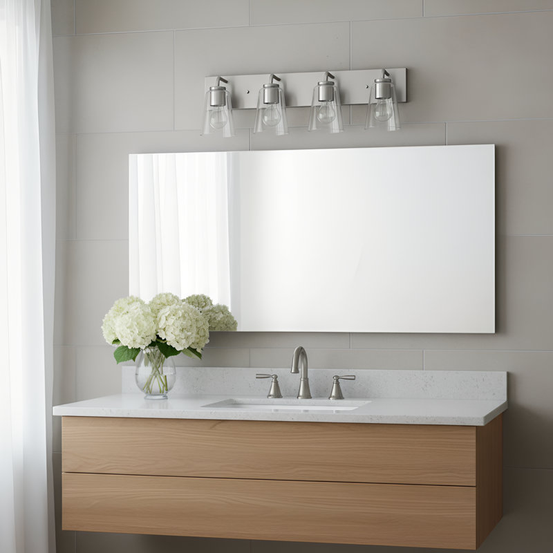 Miles Extra Large Vanity from Generation Lighting , Clear, Brushed Nickel