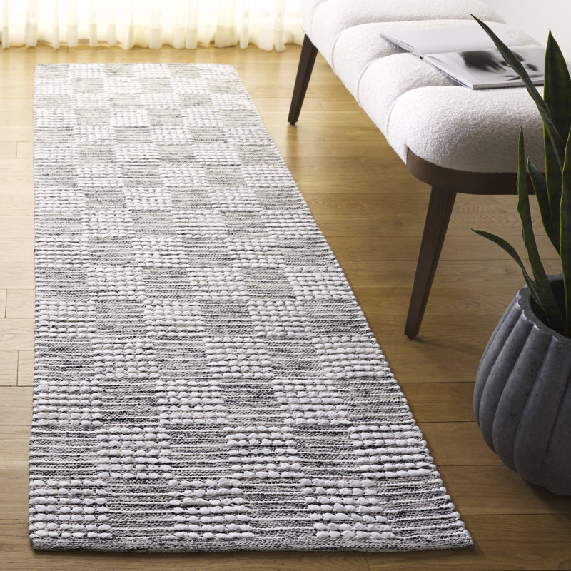 Tapis noir / ivoire Tiffane 979, Tapis de couloir 2 pi 3 po x 8 pi