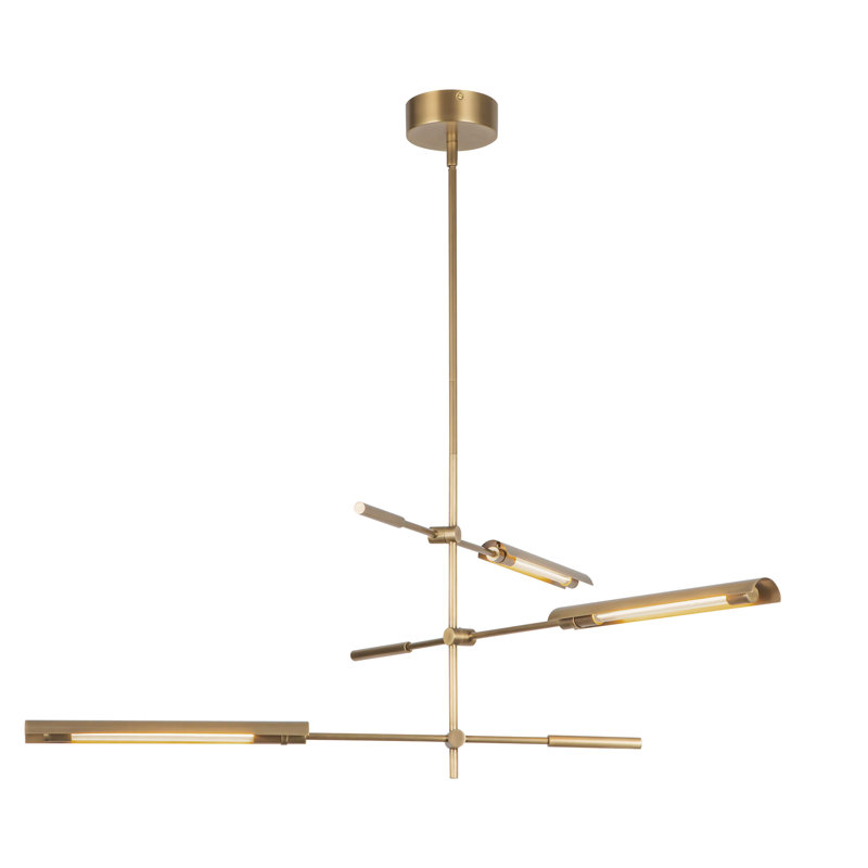 Astrid 4 - Light LED Chandelier, Vintage Brass