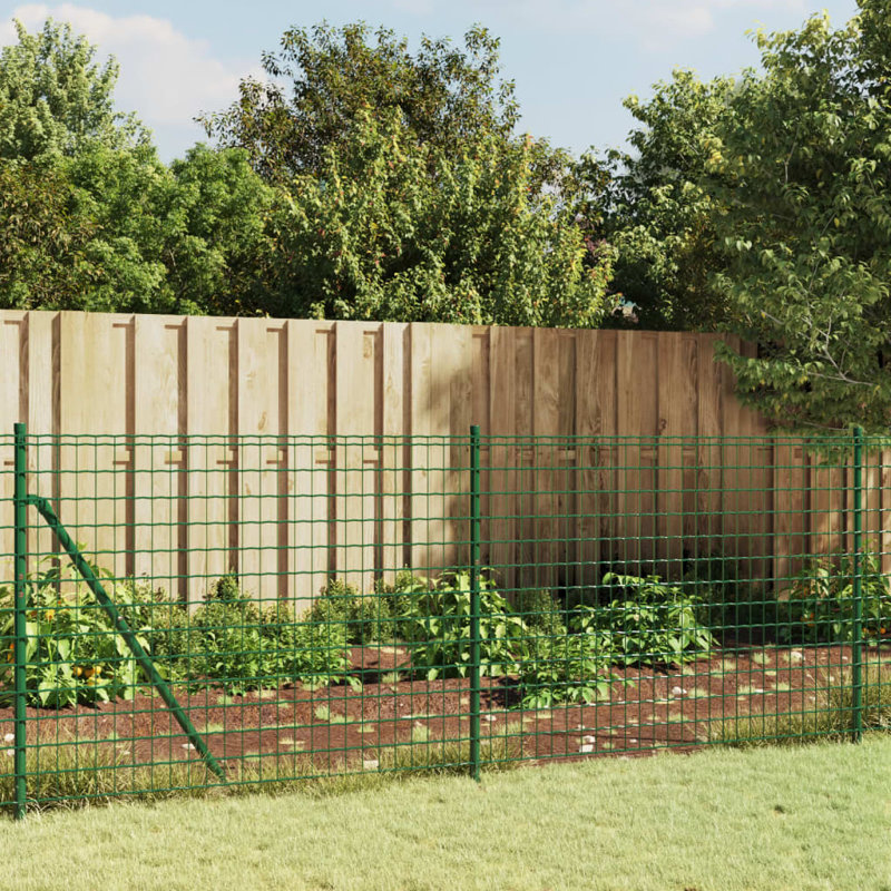 Awanda Metal Wire Fence, 13, 140cm H x 2500cm W x 5cm D, Green