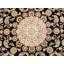 Tapis noir Indo-nain à motif floral noir 6 x 9