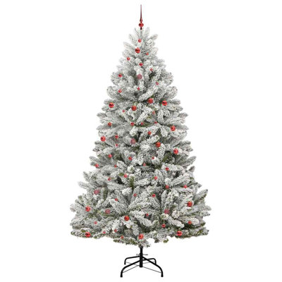 Artificial Christmas Tree Green and White PVC and Metal