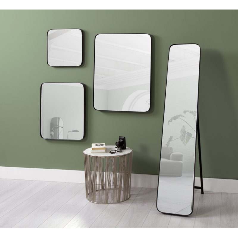 Burchette Mirror, Black, 80cm H x 60cm W