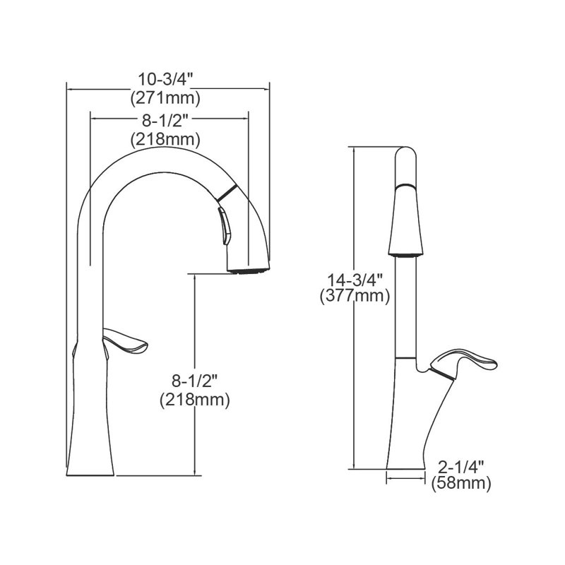 Harmony Pull Down Single Handle Kitchen Faucet, Chrome