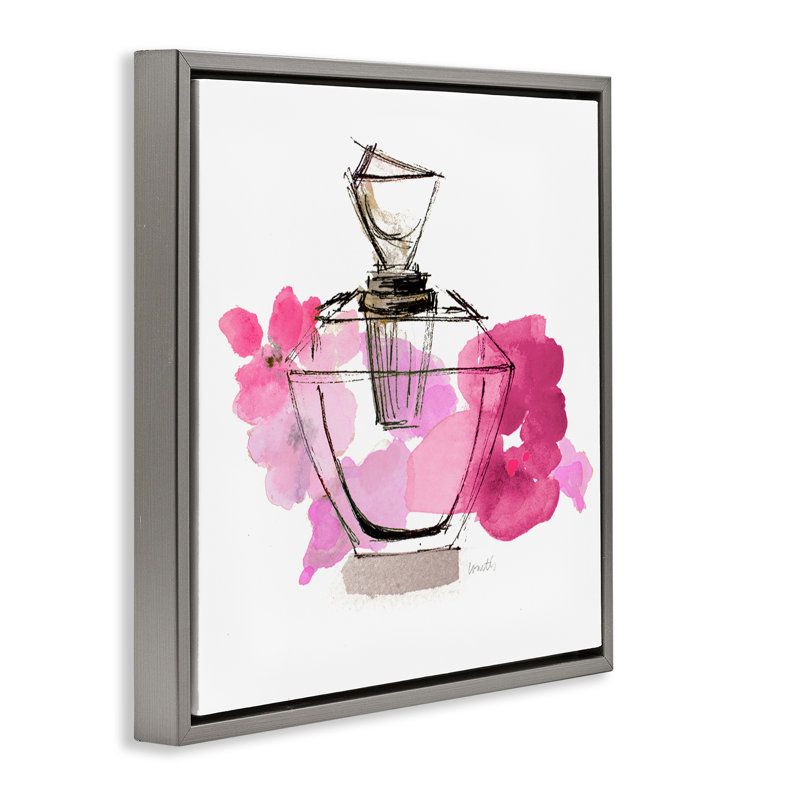 "Soodle Doodle Perfume" par Lanie Loreth, Cadre flottant gris lustré, H 25 po x l 25 po