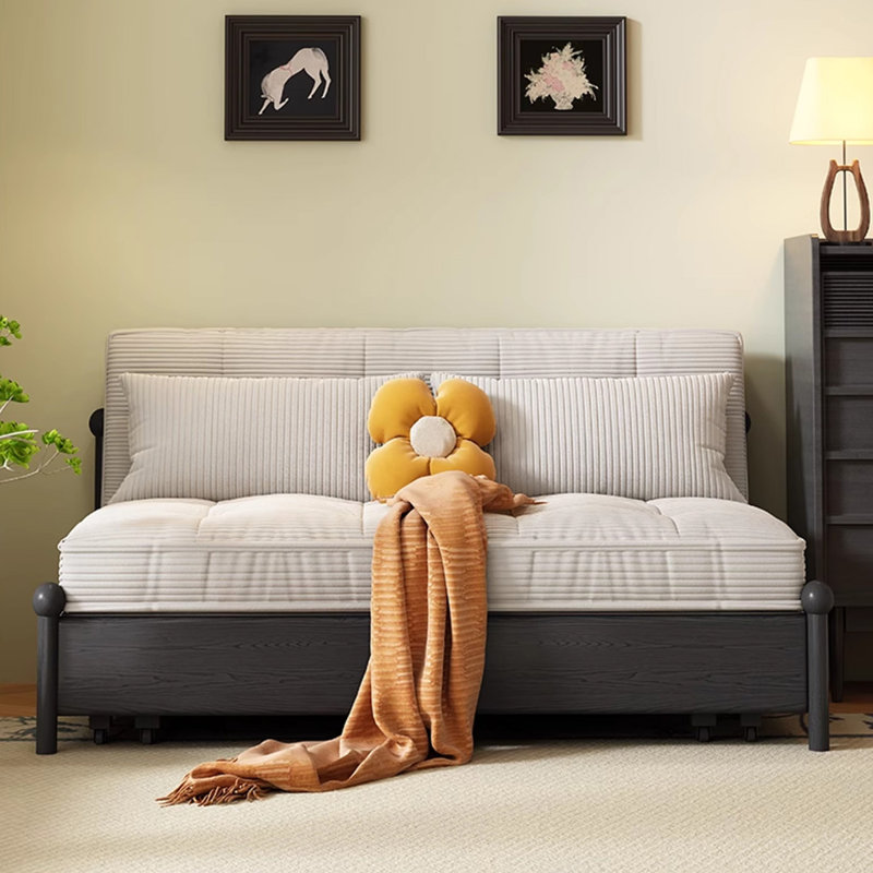 Blanc et noir Corduroy, H 33,46 po x l 57,09 po x P 31,5 po