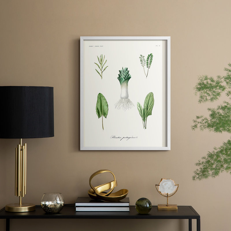 Reproduction encadrée de fruits et légumes I - bois massif, H 11 po x l 9 po, Blanc